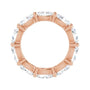 Sapphire Row Natural Diamond Petite Oval Eternity Band - 14K Rose Gold, 6 × 4 mm, 4.5 (view 2)