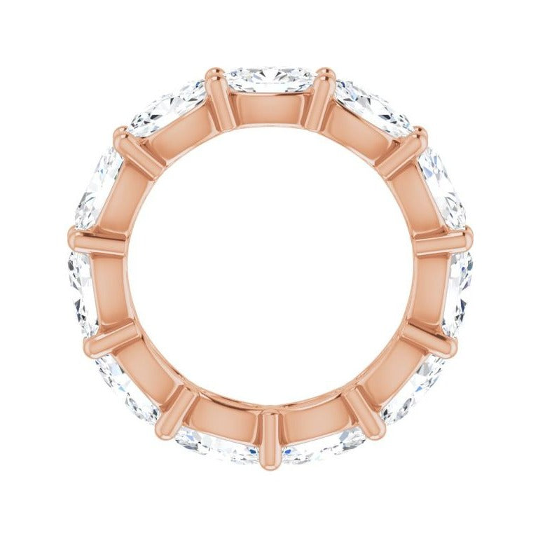 Sapphire Row Natural Diamond Petite Oval Eternity Band - 14K Rose Gold, 6 × 4 mm, 5.5 (view 2)