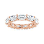 Sapphire Row Natural Diamond Petite Oval Eternity Band - 14K Rose Gold, 6 × 4 mm, 5.5 (view 3)