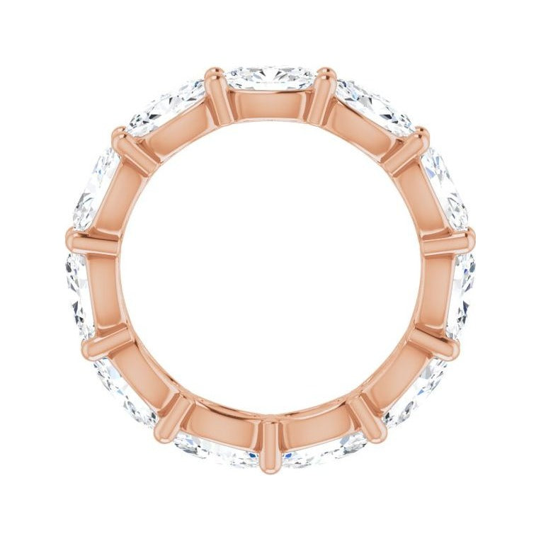 Sapphire Row Natural Diamond Petite Oval Eternity Band - 14K Rose Gold, 6 × 4 mm, 6.5 (view 2)
