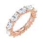 Sapphire Row Natural Diamond Petite Oval Eternity Band - 14K Rose Gold, 6 × 4 mm, 7.5