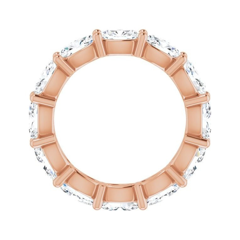Sapphire Row Natural Diamond Petite Oval Eternity Band - 14K Rose Gold, 6 × 4 mm, 7.5 (view 2)