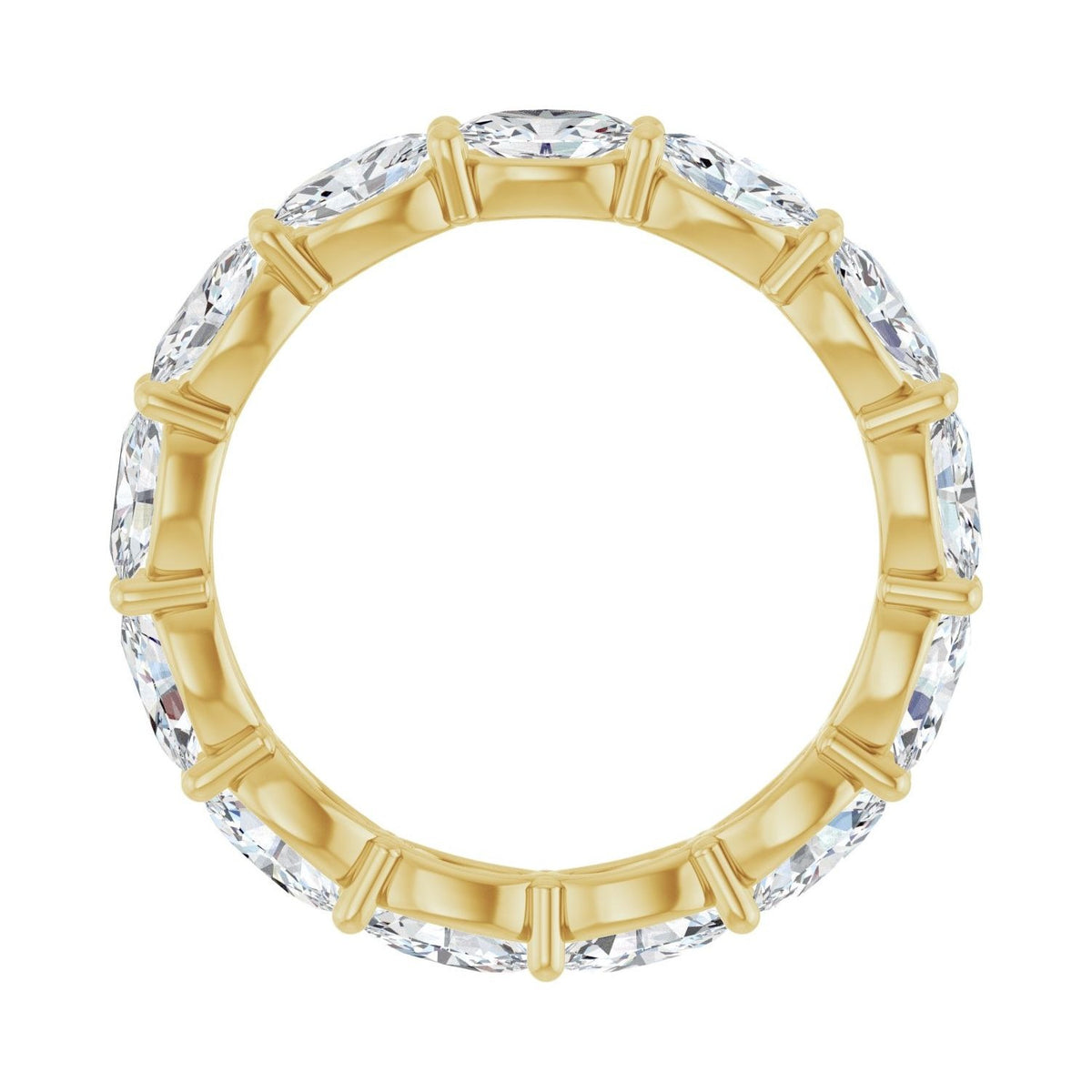 Sapphire Row Natural Diamond Petite Oval Eternity Band - 14K Yellow Gold, 5 × 3 mm, 7 (view 2)