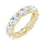 Sapphire Row Natural Diamond Petite Oval Eternity Band - 14K Yellow Gold, 6 × 4 mm, 4