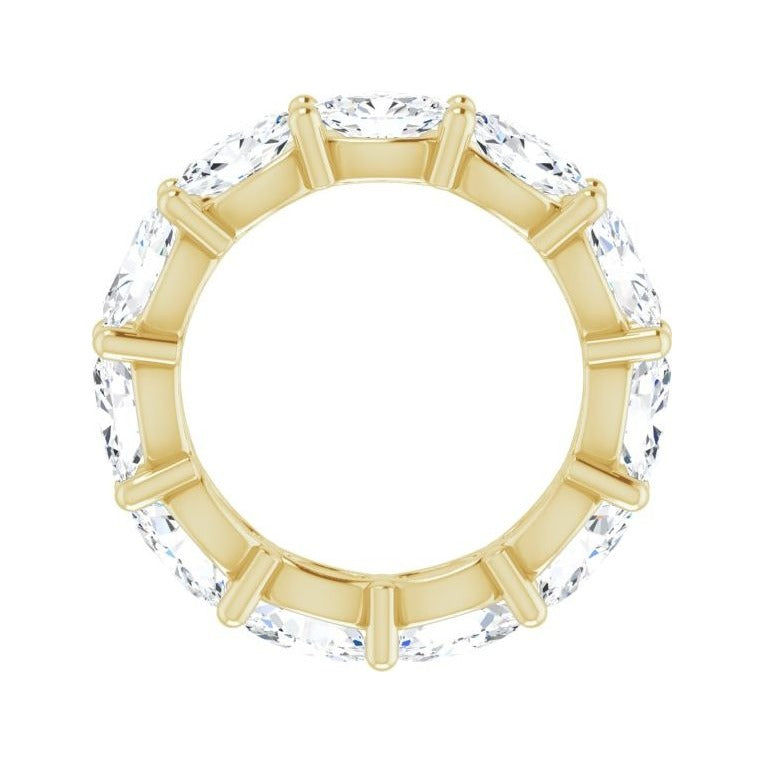 Sapphire Row Natural Diamond Petite Oval Eternity Band - 14K Yellow Gold, 6 × 4 mm, 5 (view 2)