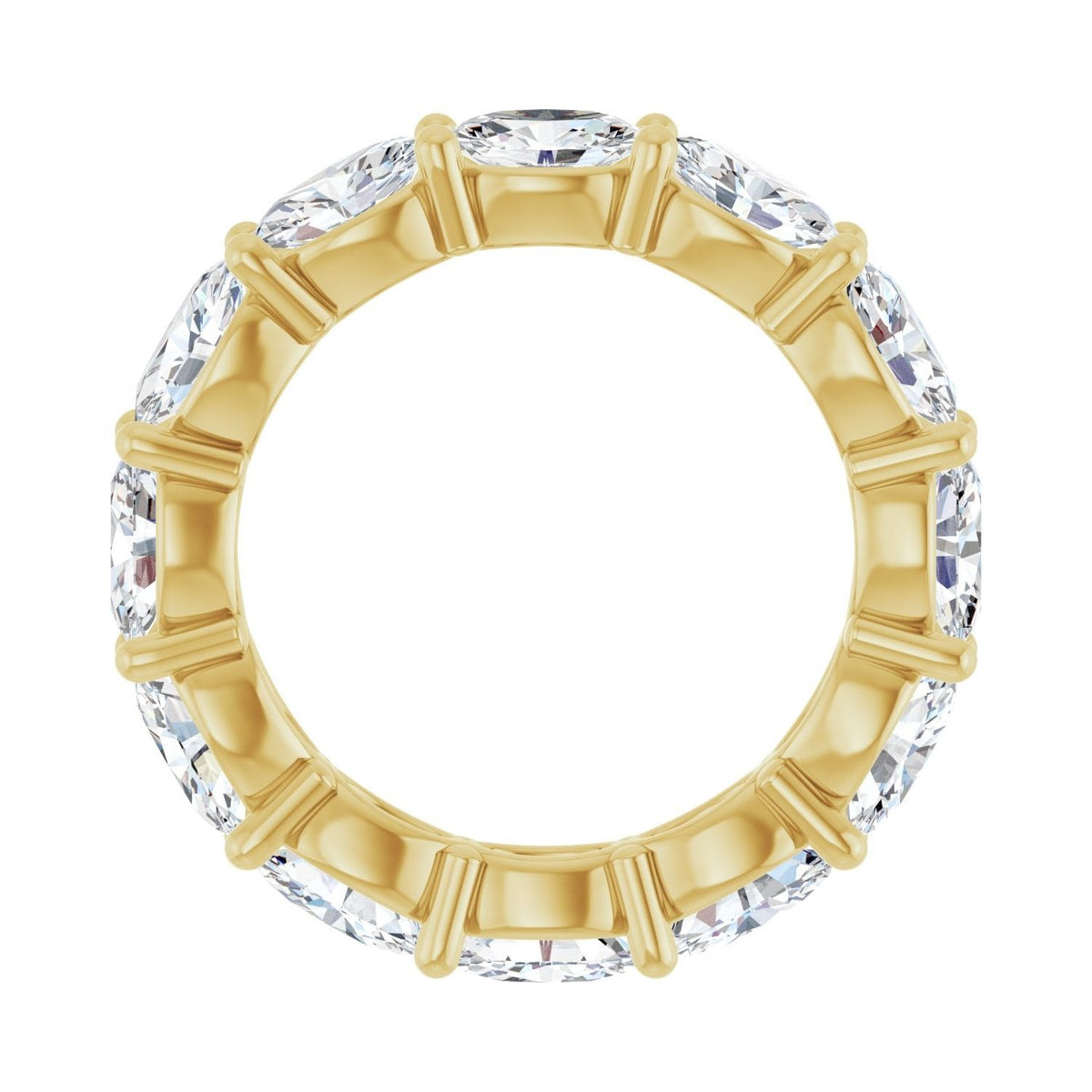 Sapphire Row Natural Diamond Petite Oval Eternity Band - 14K Yellow Gold, 6 × 4 mm, 7 (view 2)