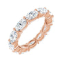 Sapphire Row Natural Diamond Petite Oval Eternity Band - 14K Rose Gold, 5 × 3 mm, 4