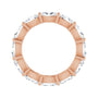 Sapphire Row Natural Diamond Petite Oval Eternity Band - 14K Rose Gold, 5 × 3 mm, 4 (view 2)
