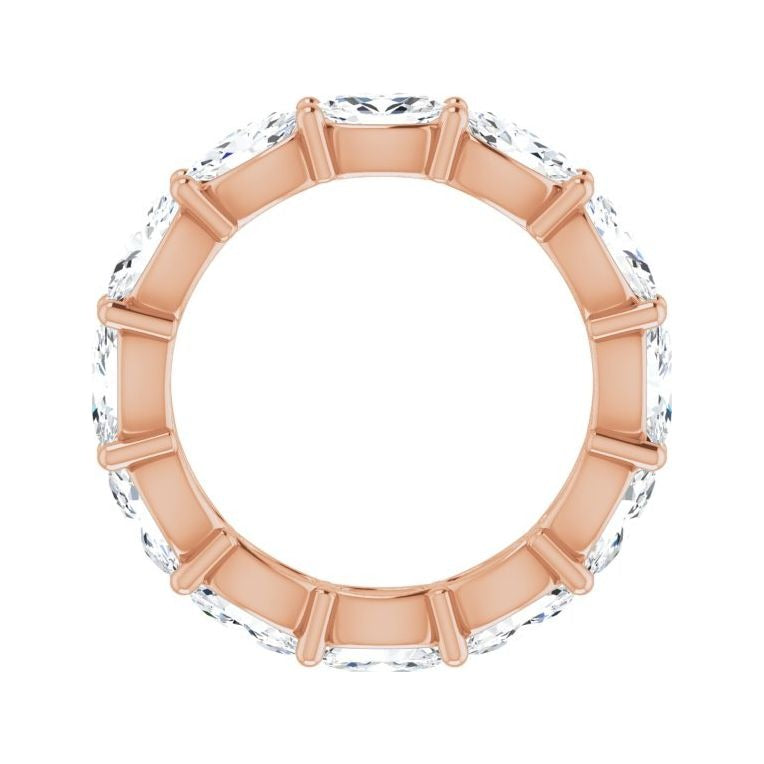 Sapphire Row Natural Diamond Petite Oval Eternity Band - 14K Rose Gold, 5 × 3 mm, 4 (view 2)
