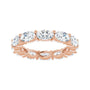 Sapphire Row Natural Diamond Petite Oval Eternity Band - 14K Rose Gold, 5 × 3 mm, 4 (view 3)