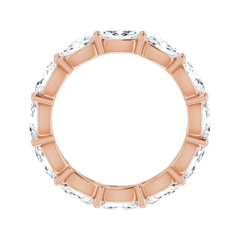 Sapphire Row Natural Diamond Petite Oval Eternity Band - 14K Rose Gold, 5 × 3 mm, 5 (view 2)