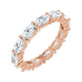 Sapphire Row Natural Diamond Petite Oval Eternity Band - 14K Rose Gold, 5 × 3 mm, 6