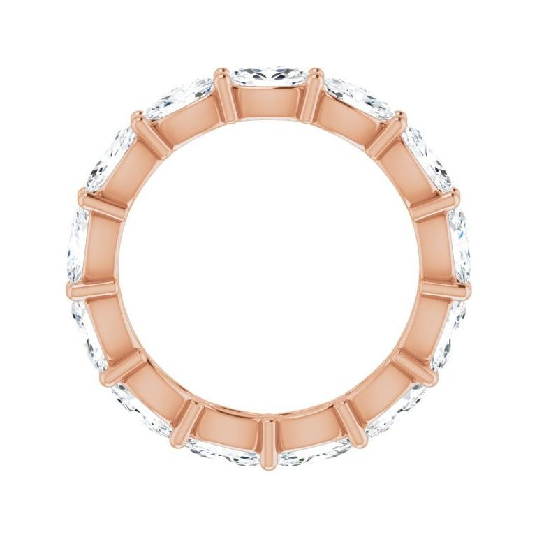 Sapphire Row Natural Diamond Petite Oval Eternity Band - 14K Rose Gold, 5 × 3 mm, 6 (view 2)