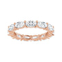 Sapphire Row Natural Diamond Petite Oval Eternity Band - 14K Rose Gold, 5 × 3 mm, 6 (view 3)