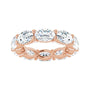 Sapphire Row Natural Diamond Petite Oval Eternity Band - 14K Rose Gold, 6 × 4 mm, 4 (view 3)