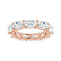 Sapphire Row Natural Diamond Petite Oval Eternity Band - 14K Rose Gold, 6 × 4 mm, 5 (view 3)