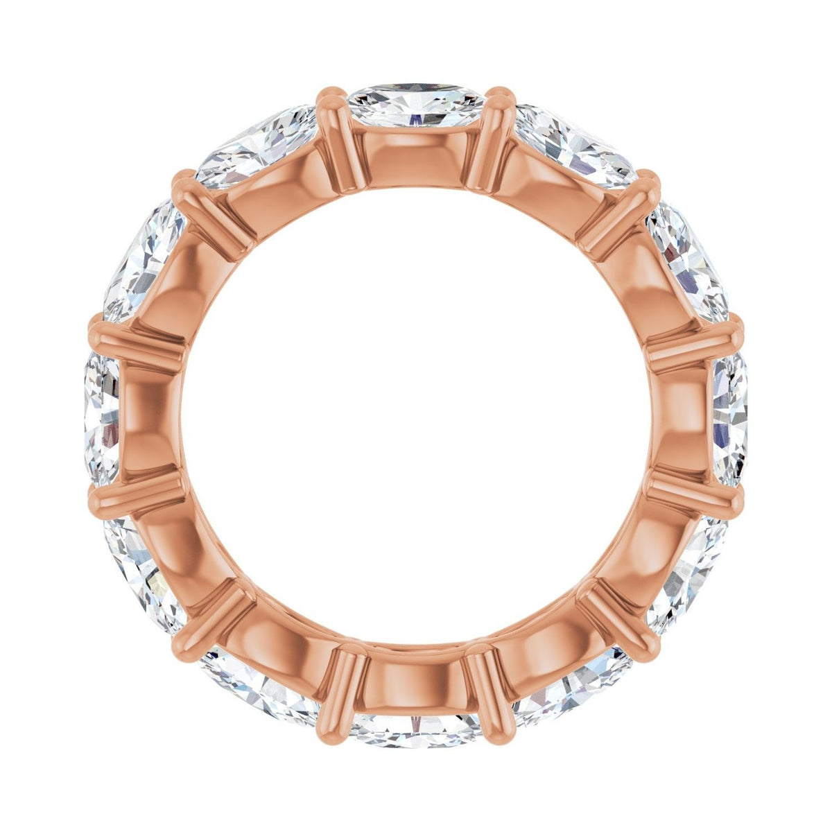 Sapphire Row Natural Diamond Petite Oval Eternity Band - 14K Rose Gold, 6 × 4 mm, 7 (view 2)