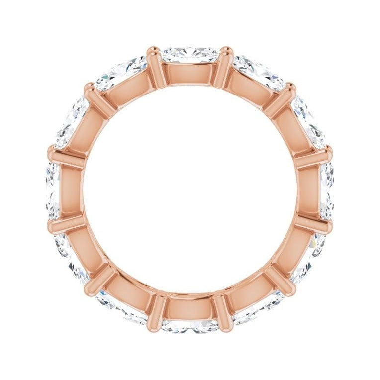 Sapphire Row Natural Diamond Petite Oval Eternity Band - 14K Rose Gold, 6 × 4 mm, 8 (view 2)