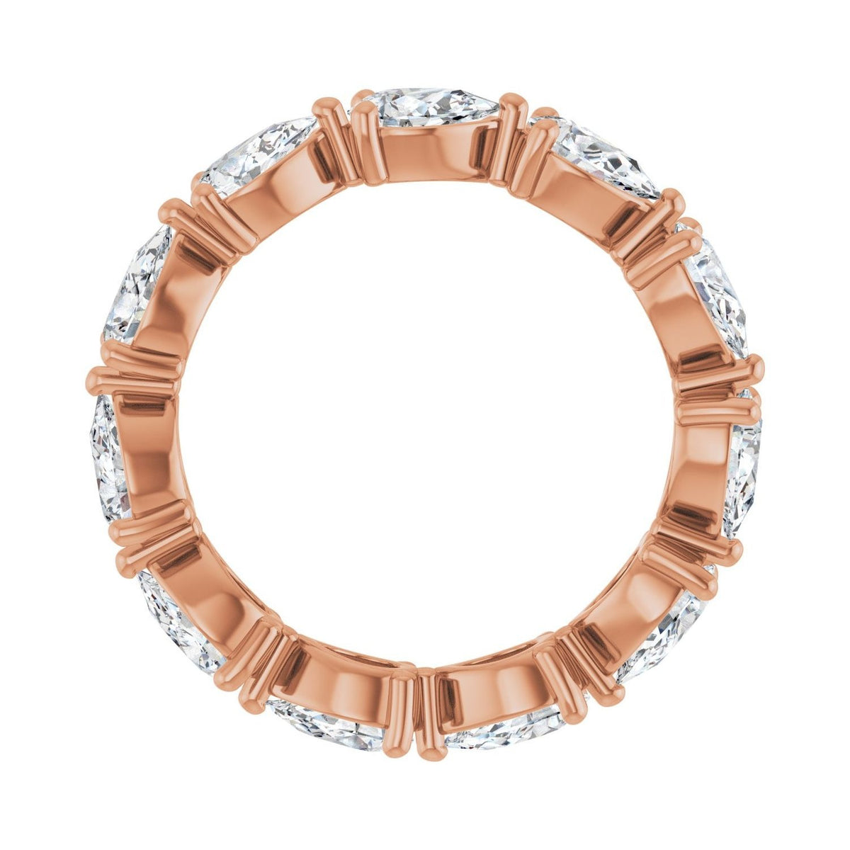 Sapphire Row Natural Diamond Petite Pear Eternity Band - 14K Rose Gold, 5.5 × 3.5 mm, 7 (view 2)