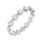 Sapphire Row Natural Diamond Petite Pear Eternity Band - 14K White Gold, 4 × 3 mm, 7