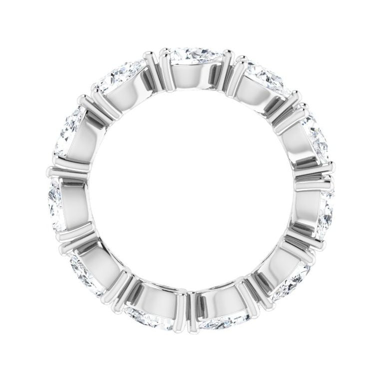 Sapphire Row Natural Diamond Petite Pear Eternity Band - 14K White Gold, 6 × 4 mm, 8 (view 2)