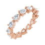 Sapphire Row Natural Diamond Petite Pear Eternity Band - 14K Rose Gold, 4 × 3 mm, 6