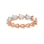 Sapphire Row Natural Diamond Petite Pear Eternity Band - 14K Rose Gold, 4 × 3 mm, 7 (view 3)