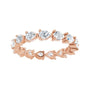 Sapphire Row Natural Diamond Petite Pear Eternity Band - 14K Rose Gold, 4 × 3 mm, 8 (view 3)