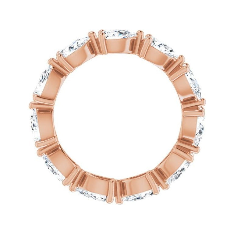 Sapphire Row Natural Diamond Petite Pear Eternity Band - 14K Rose Gold, 5 × 3 mm, 5 (view 2)