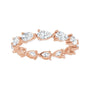 Sapphire Row Natural Diamond Petite Pear Eternity Band - 14K Rose Gold, 5 × 3 mm, 8 (view 3)