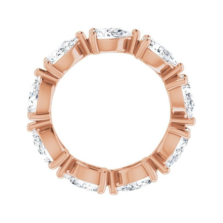 Sapphire Row Natural Diamond Petite Pear Eternity Band - 14K Rose Gold, 6 × 4 mm, 5 (view 2)