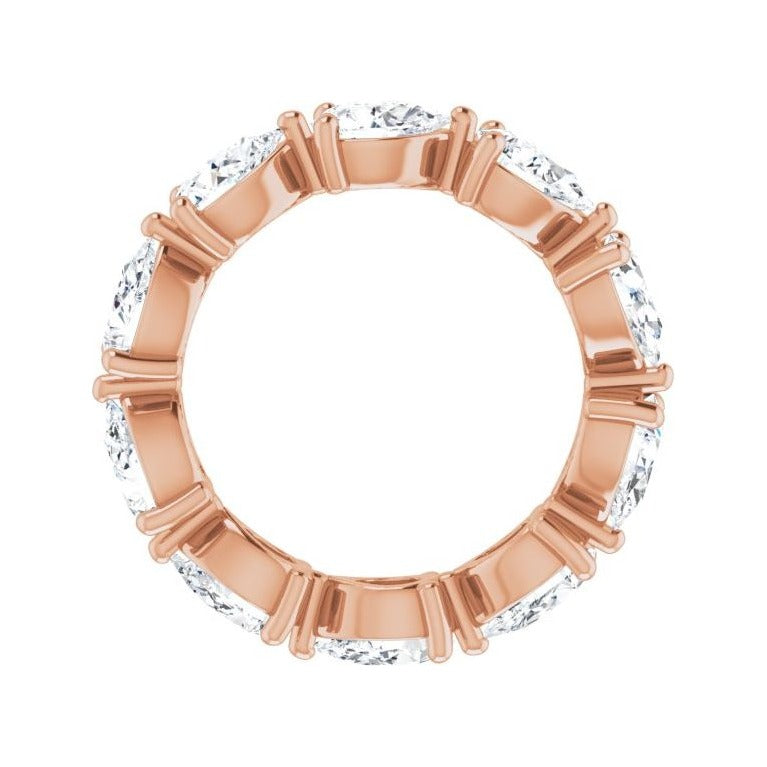 Sapphire Row Natural Diamond Petite Pear Eternity Band - 14K Rose Gold, 6 × 4 mm, 6 (view 2)
