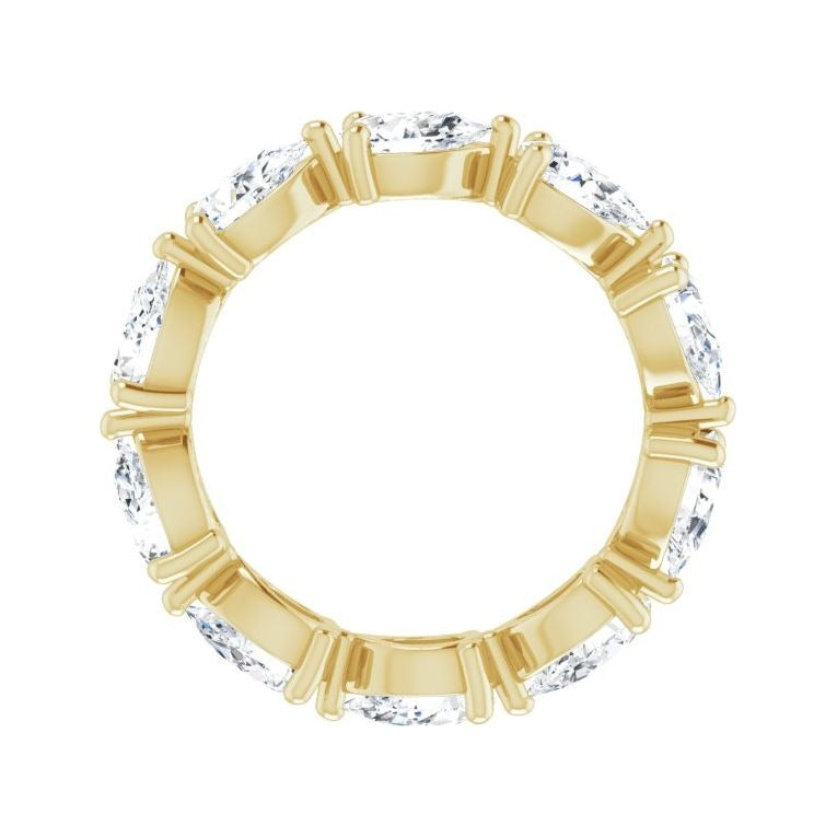 Sapphire Row Natural Diamond Petite Pear Eternity Band - 14K Yellow Gold, 5.5 × 3.5 mm, 5 (view 2)