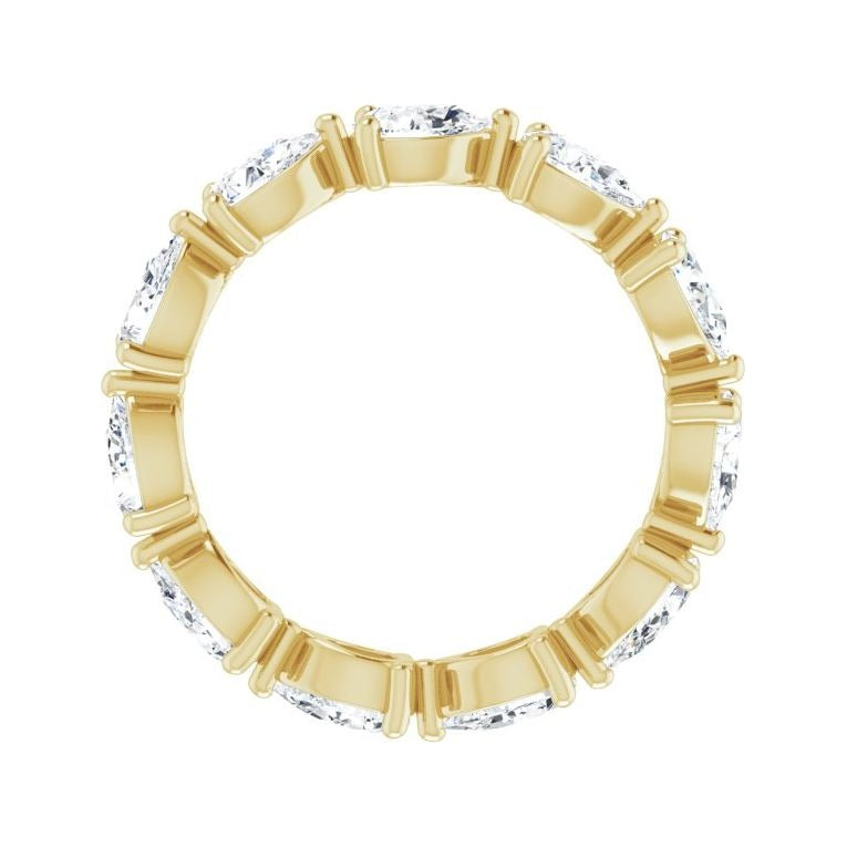 Sapphire Row Natural Diamond Petite Pear Eternity Band - 14K Yellow Gold, 5.5 × 3.5 mm, 8 (view 2)