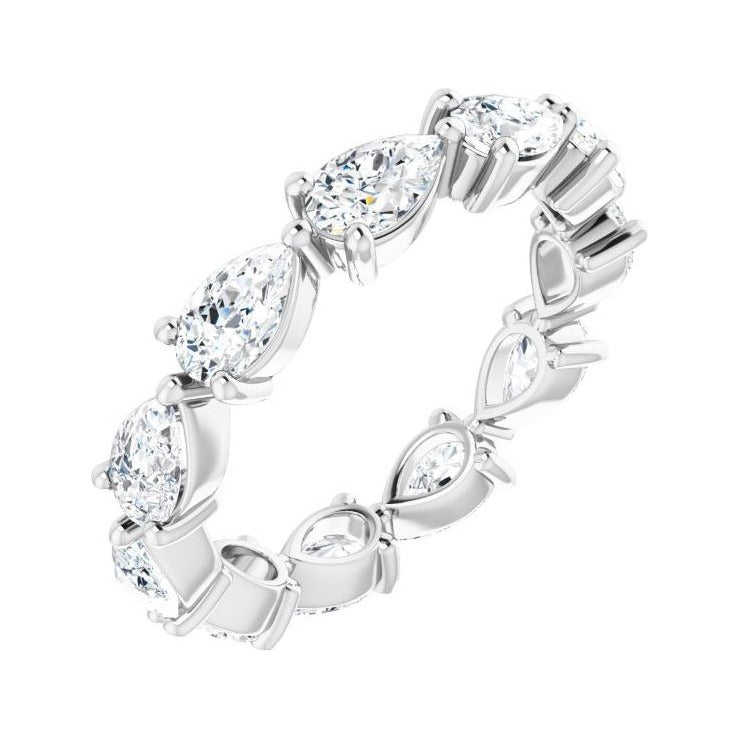 Sapphire Row Natural Diamond Petite Pear Eternity Band - Platinum, 5 × 3 mm, 5