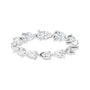 Sapphire Row Natural Diamond Petite Pear Eternity Band - Platinum, 5 × 3 mm, 8 (view 3)