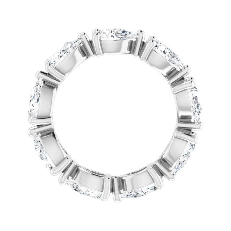 Sapphire Row Natural Diamond Petite Pear Eternity Band - Platinum, 6 × 4 mm, 5 (view 2)