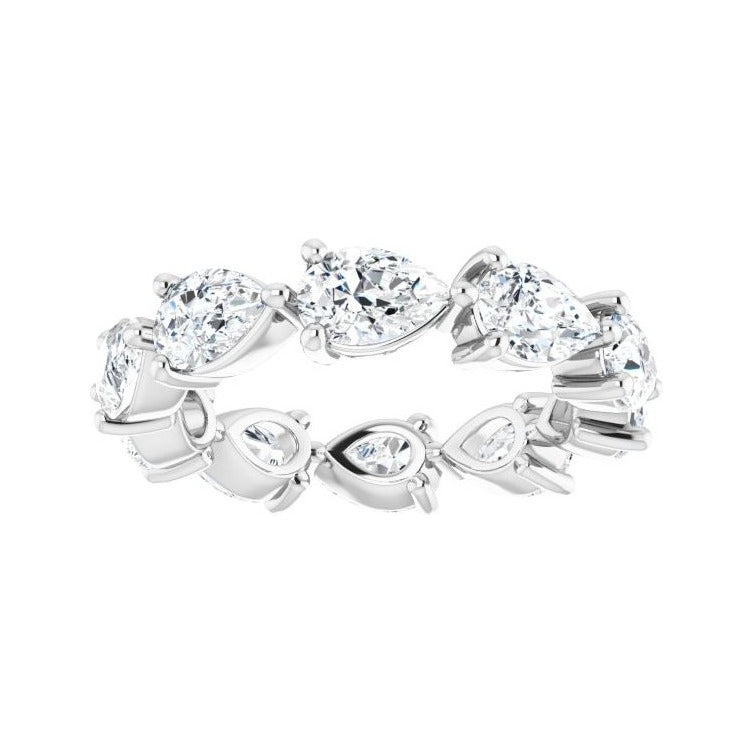 Sapphire Row Natural Diamond Petite Pear Eternity Band - Platinum, 6 × 4 mm, 6 (view 3)