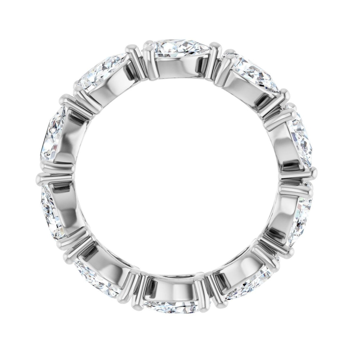 Sapphire Row Natural Diamond Petite Pear Eternity Band - Platinum, 6 × 4 mm, 7 (view 2)