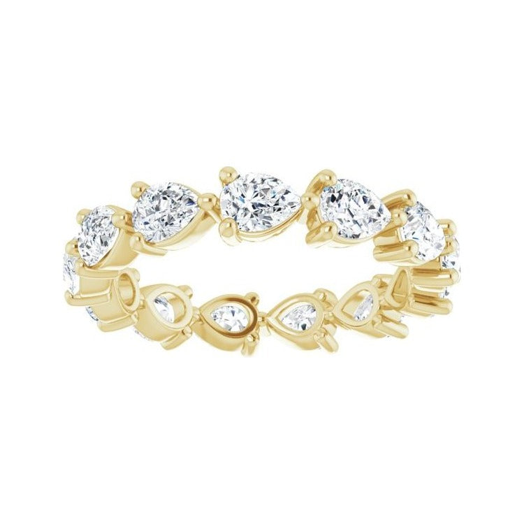 Sapphire Row Natural Diamond Petite Pear Eternity Band - 14K Yellow Gold, 4 × 3 mm, 5 (view 3)