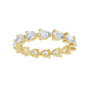 Sapphire Row Natural Diamond Petite Pear Eternity Band - 14K Yellow Gold, 4 × 3 mm, 7 (view 3)