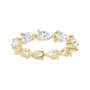 Sapphire Row Natural Diamond Petite Pear Eternity Band - 14K Yellow Gold, 5 × 3 mm, 6 (view 3)