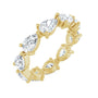 Sapphire Row Natural Diamond Petite Pear Eternity Band - 14K Yellow Gold, 6 × 4 mm, 7