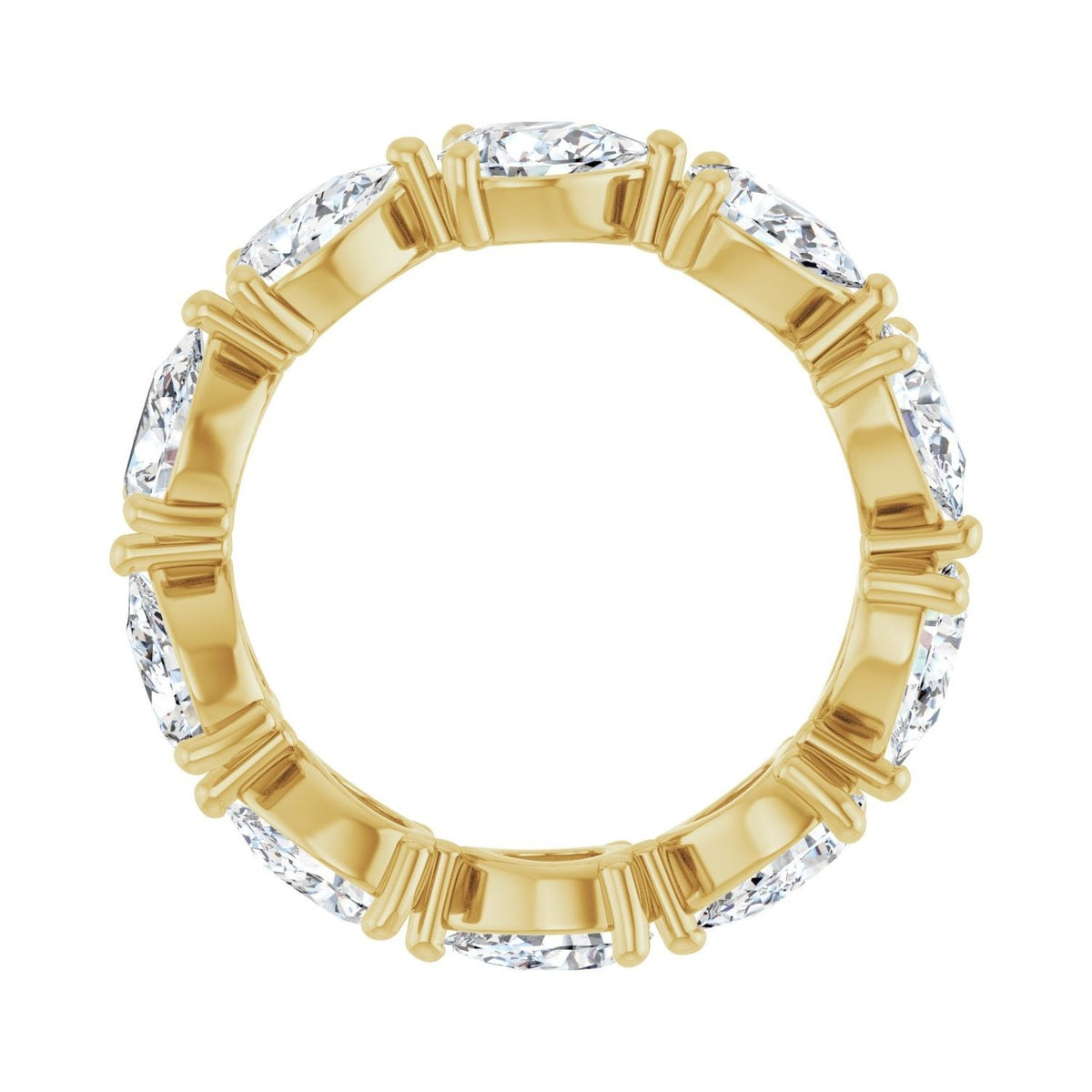 Sapphire Row Natural Diamond Petite Pear Eternity Band - 14K Yellow Gold, 6 × 4 mm, 7 (view 2)