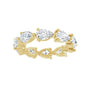 Sapphire Row Natural Diamond Petite Pear Eternity Band - 14K Yellow Gold, 6 × 4 mm, 7 (view 3)