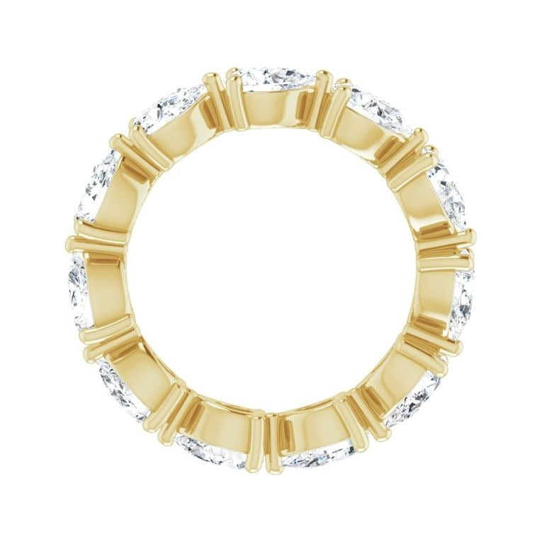Sapphire Row Natural Diamond Petite Pear Eternity Band - 14K Yellow Gold, 6 × 4 mm, 8 (view 2)