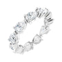 Sapphire Row Natural Diamond Petite Pear Eternity Band - 14K White Gold, 5.5 × 3.5 mm, 6