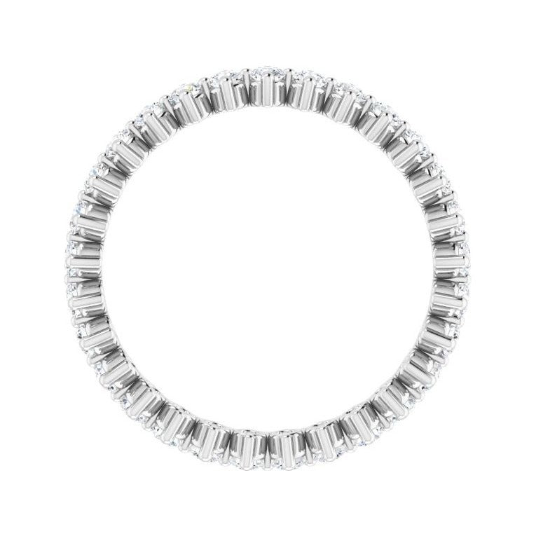 Sapphire Row Natural Diamond Petite Round Eternity Band - 14K White Gold, 2 mm (view 2)