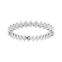 Sapphire Row Natural Diamond Petite Round Eternity Band - 14K White Gold, 2 mm (view 3)