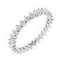 Sapphire Row Natural Diamond Petite Round Eternity Band - Platinum, 2 mm